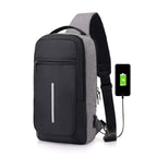 Ultimate Anti-Theft USB Charging Sling Bag - Waterproof Crossbody Chest Backpack for Men Women Travel Hiking Daily Use RFID Blocking Secure Shoulder Pac