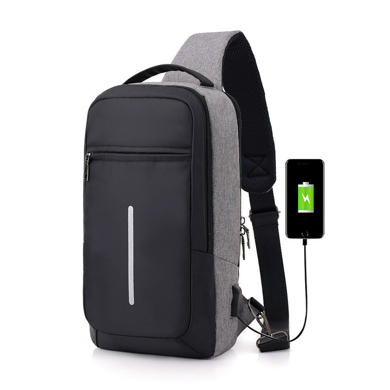 Ultimate Anti-Theft USB Charging Sling Bag - Waterproof Crossbody Chest Backpack for Men Women Travel Hiking Daily Use RFID Blocking Secure Shoulder Pac