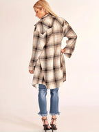Vintage Plaid Long Cardigan Shirt Jacket