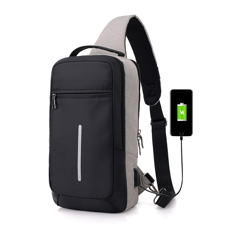 Ultimate Anti-Theft USB Charging Sling Bag - Waterproof Crossbody Chest Backpack for Men Women Travel Hiking Daily Use RFID Blocking Secure Shoulder Pac