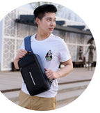 Ultimate Anti-Theft USB Charging Sling Bag - Waterproof Crossbody Chest Backpack for Men Women Travel Hiking Daily Use RFID Blocking Secure Shoulder Pac