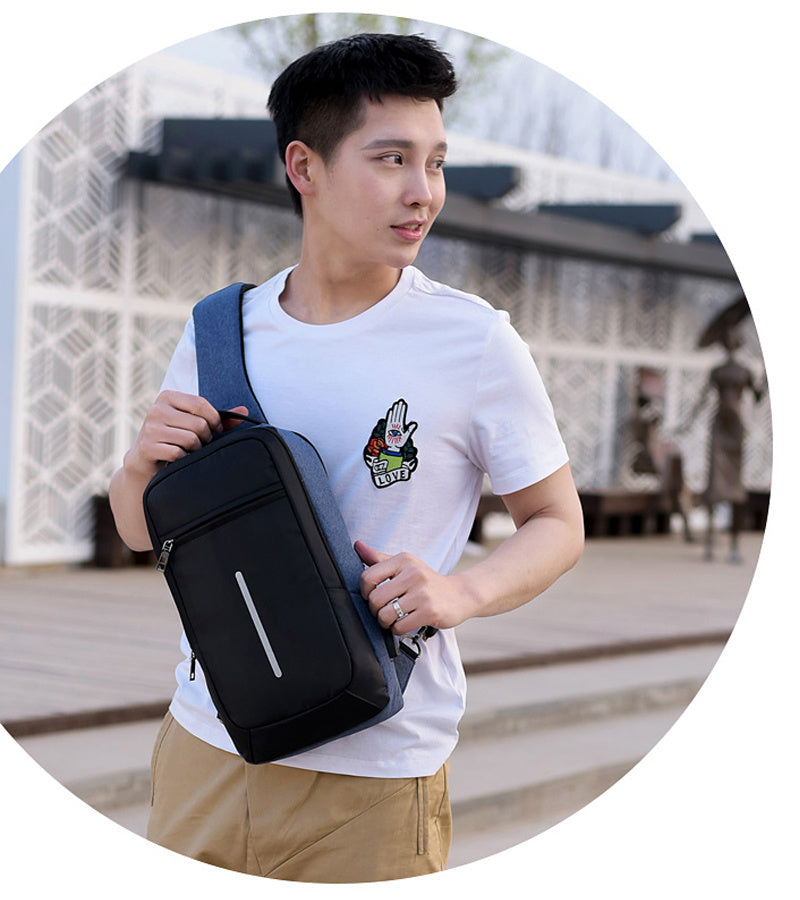 Ultimate Anti-Theft USB Charging Sling Bag - Waterproof Crossbody Chest Backpack for Men Women Travel Hiking Daily Use RFID Blocking Secure Shoulder Pac