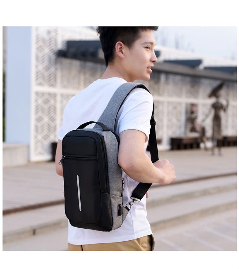 Ultimate Anti-Theft USB Charging Sling Bag - Waterproof Crossbody Chest Backpack for Men Women Travel Hiking Daily Use RFID Blocking Secure Shoulder Pac
