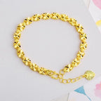 Gold-plated Lucky Clover Gift Love Heart Brass Gold-plated